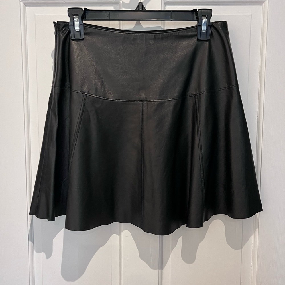 Club Monaco Faux Leather Black Mini Skirt, Size 4